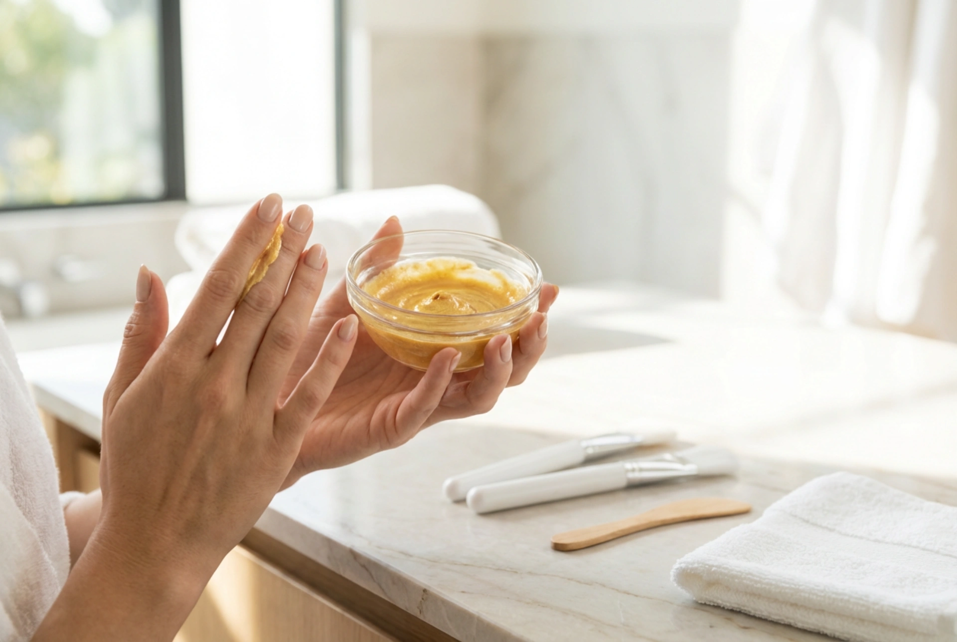 Masque doré pour le visage : guide d'application et de retrait à domicile