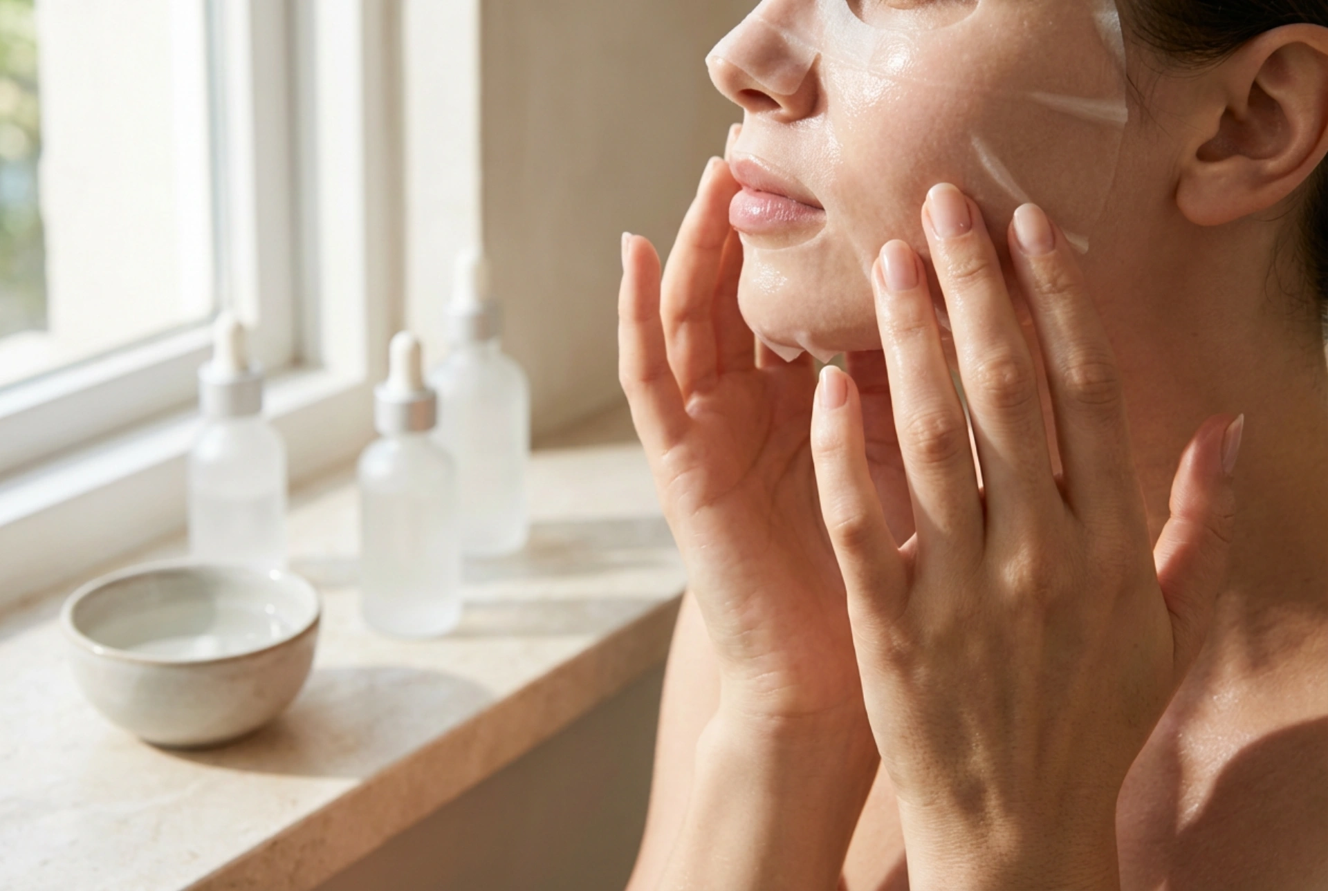 Masque en tissu au collagène : application sur la peau et soins après-pose