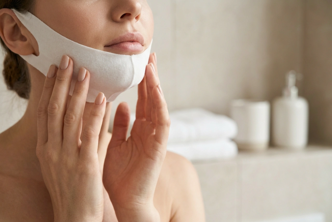 Masque liftant pour l'ovale du visage : Application et temps de pose