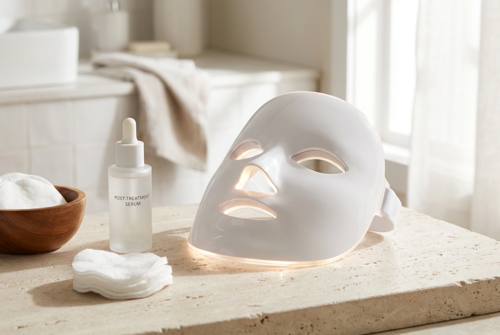 Masque LED pour le visage : réglages du temps et soins post-utilisation