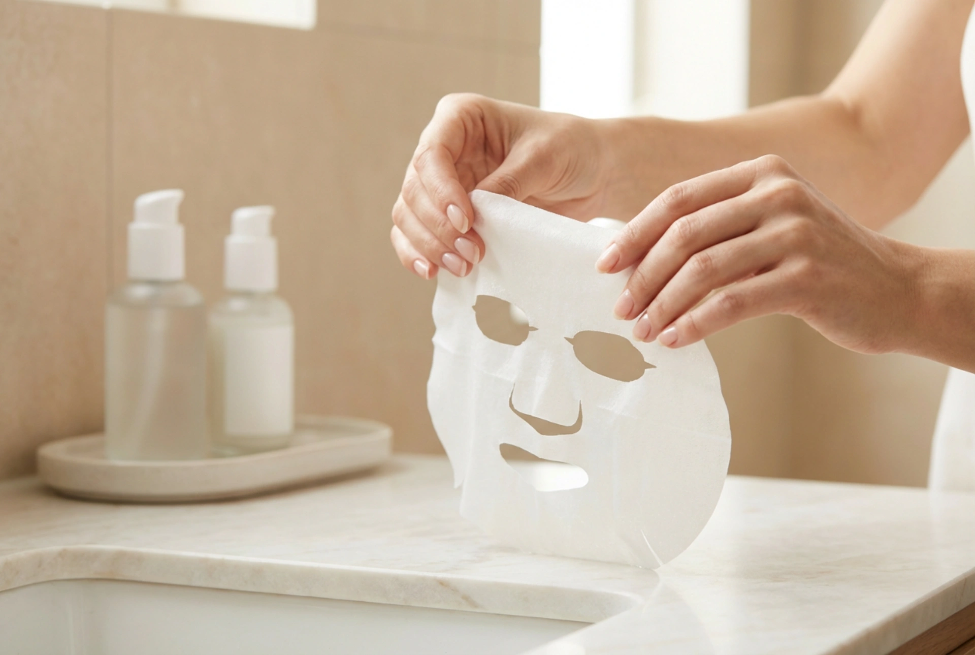 Masque en tissu pour le visage : préparation de la peau, application et retrait