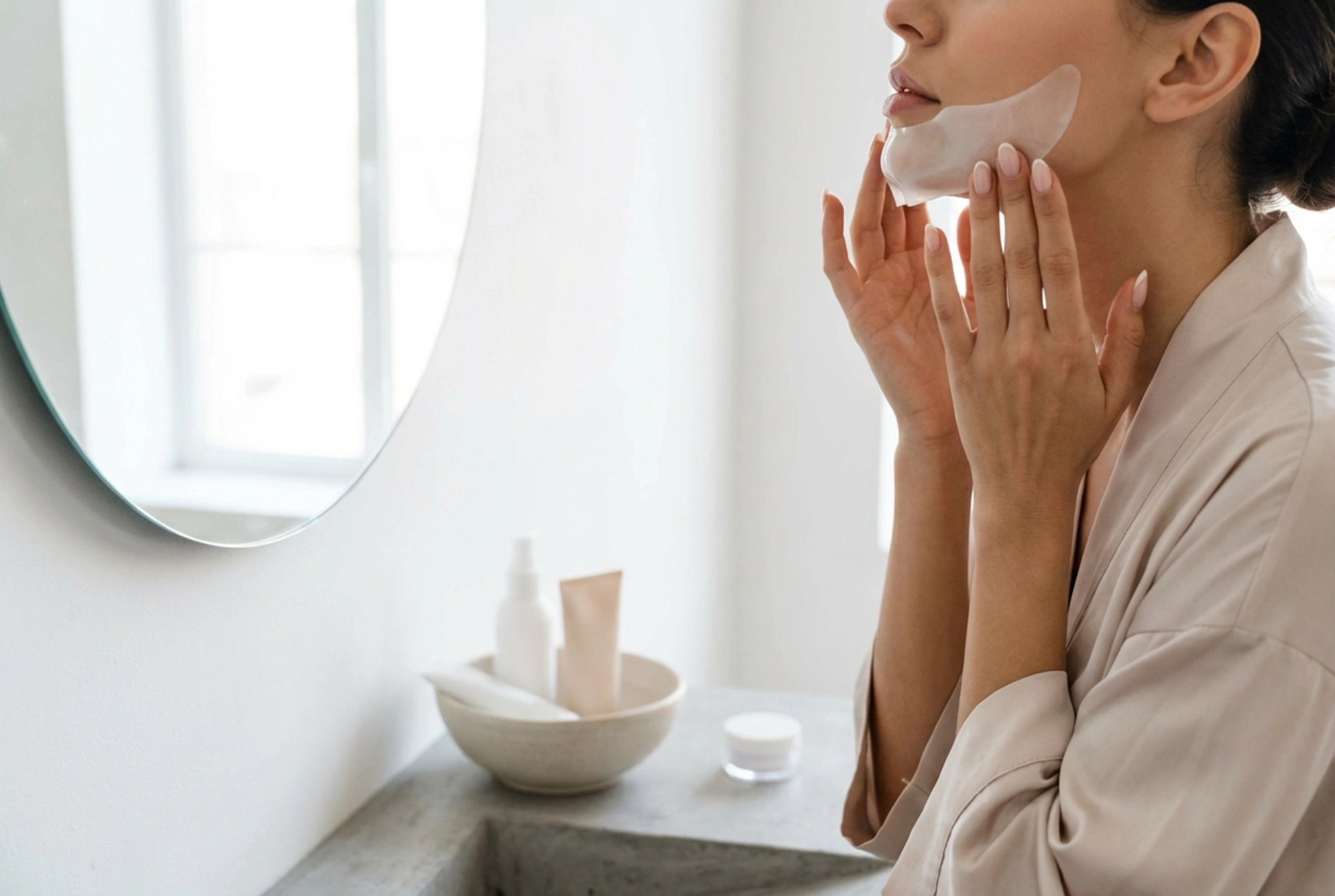 Masques pour le menton : ajustement, application et retrait