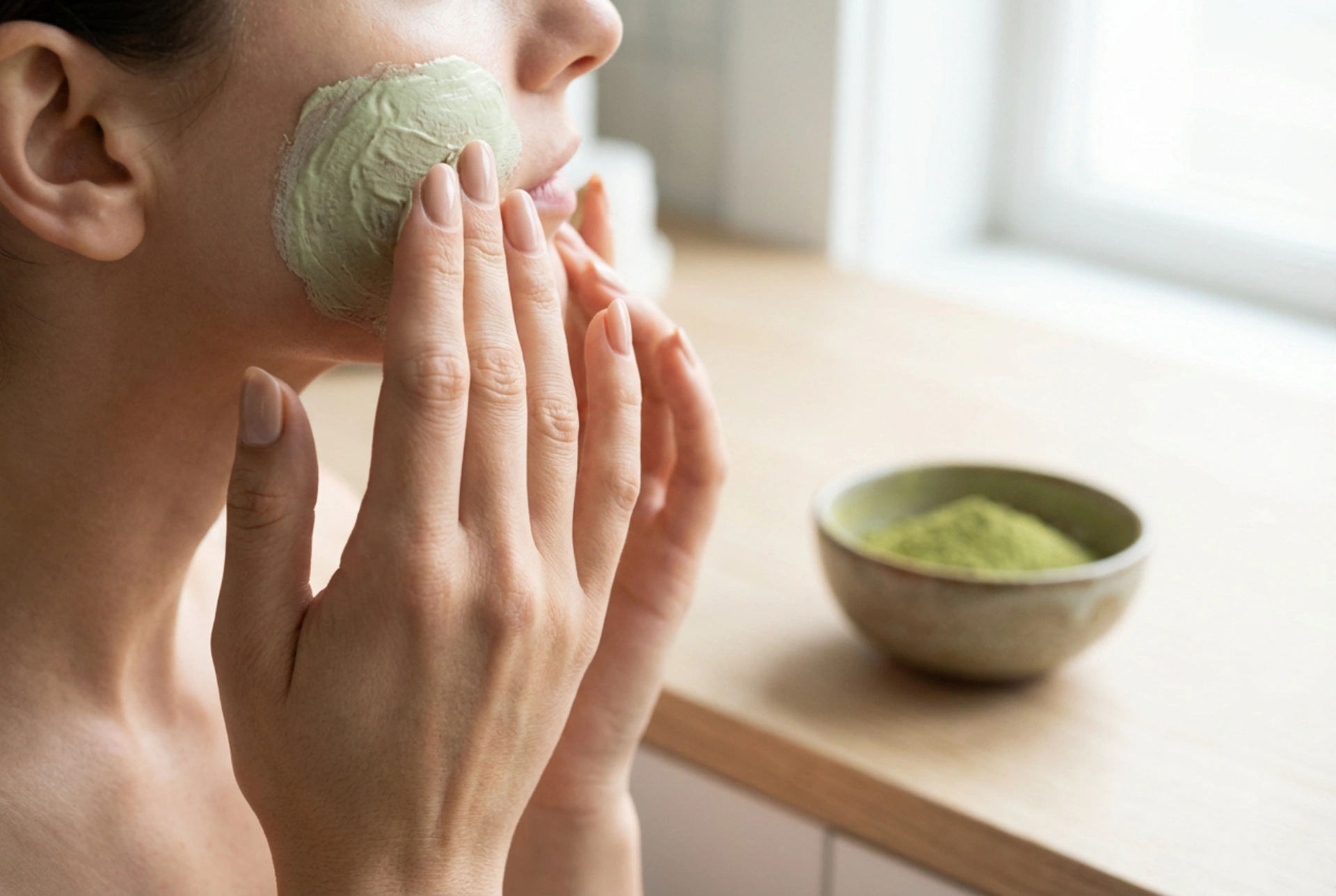 Masque au thé vert : soin doux et application correcte