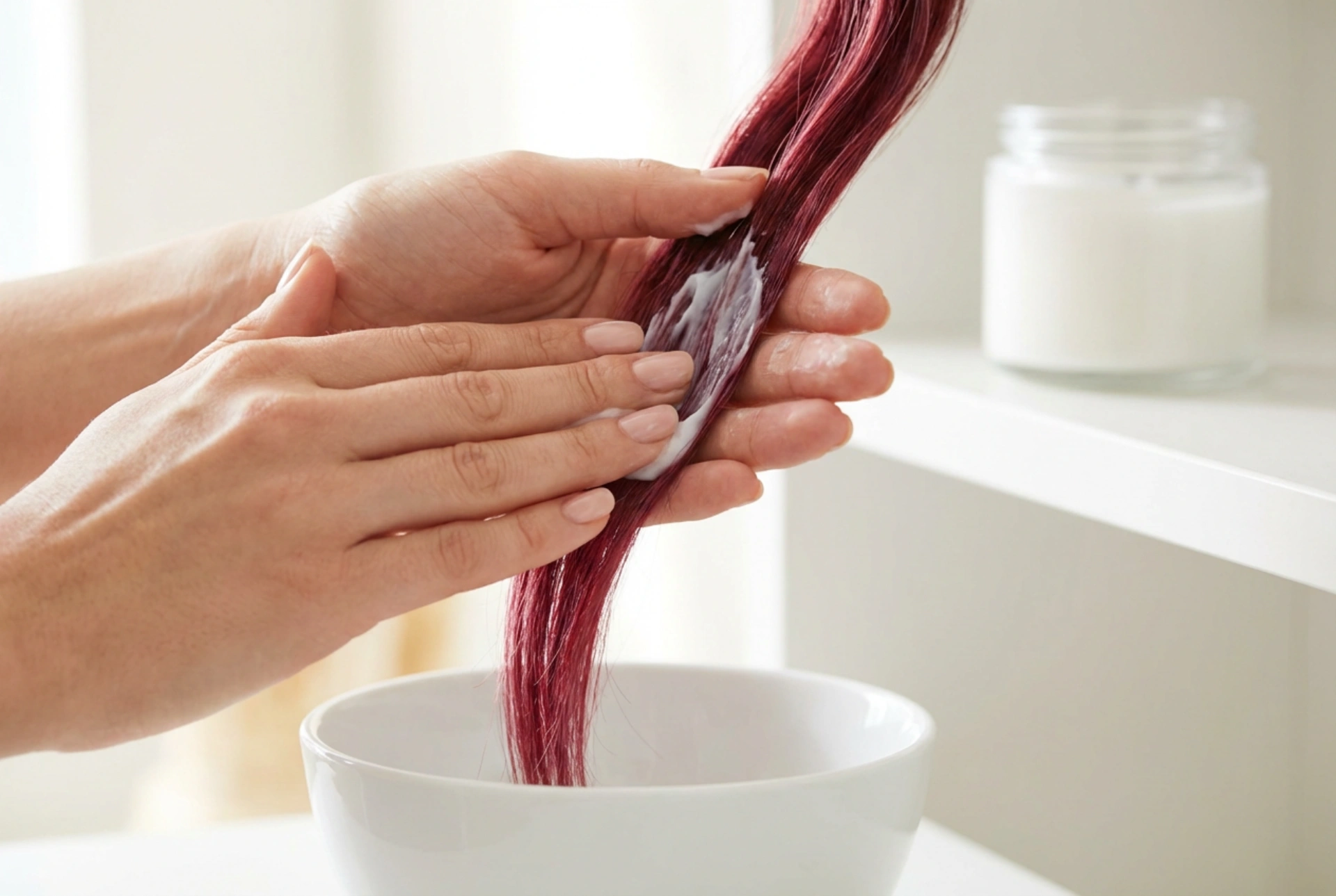 Masque pour cheveux colorés : protection de la couleur, application, fréquence