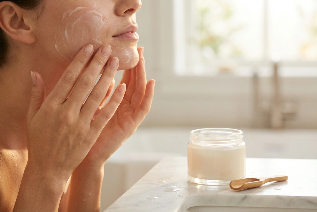 Baume démaquillant pas à pas : application, massage, émulsion