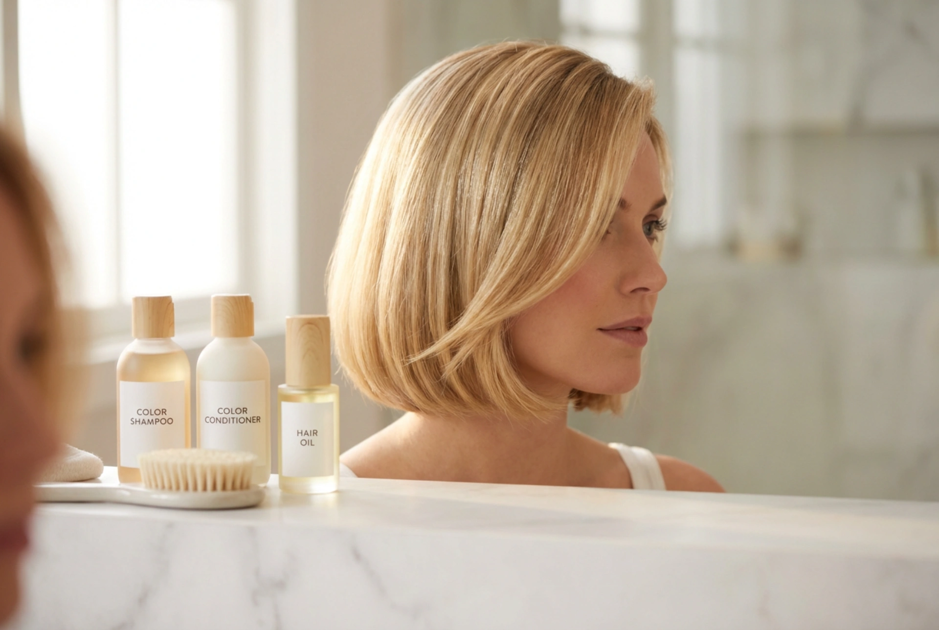 Cheveux blonds courts : coiffage, protection de la couleur et brillance