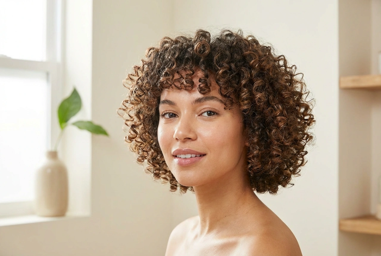 Cheveux courts bouclés : définition des boucles, ressort sans frisottis et fixation