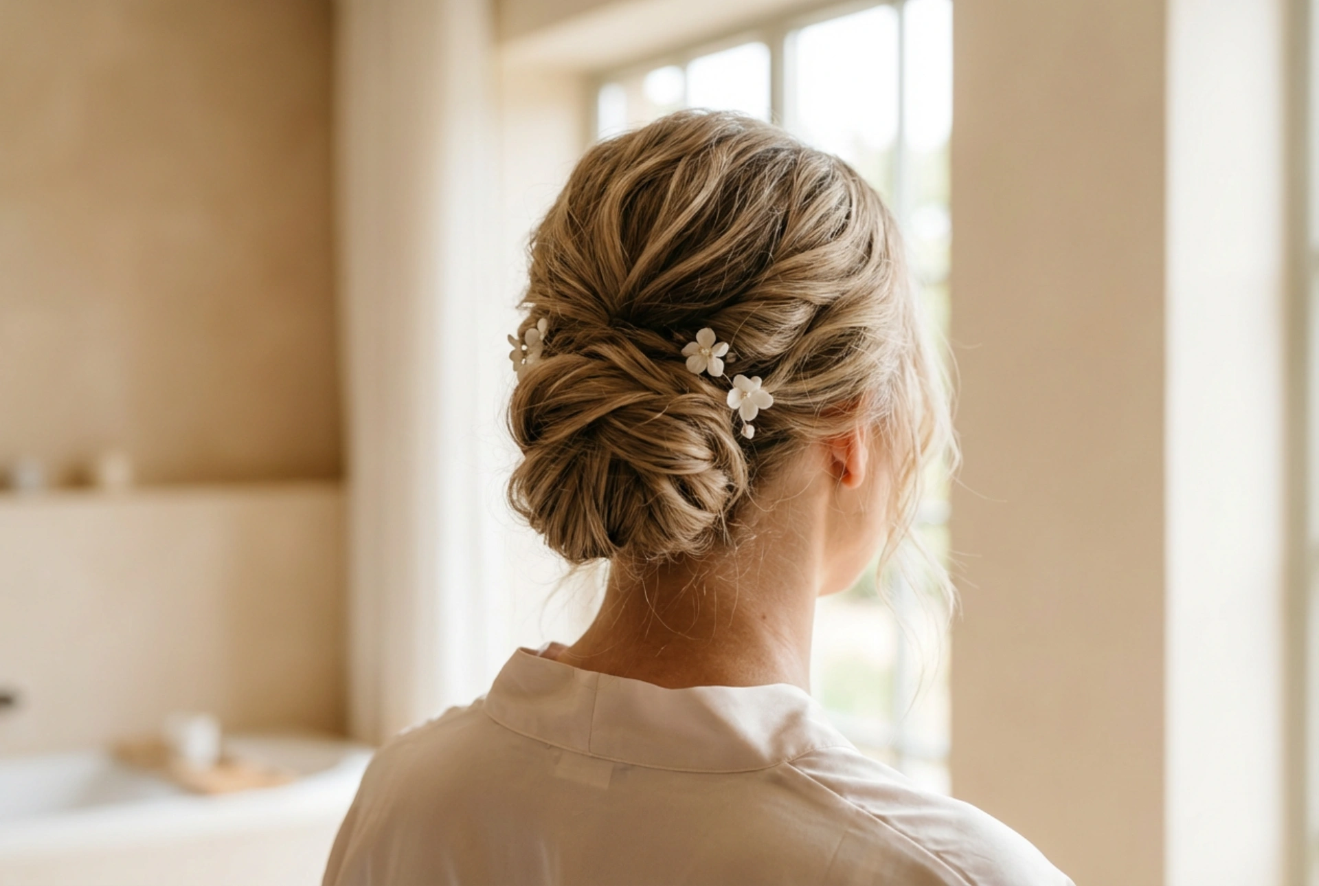 Coiffures attachées floues pour un mariage : préparation, fixation et finitions