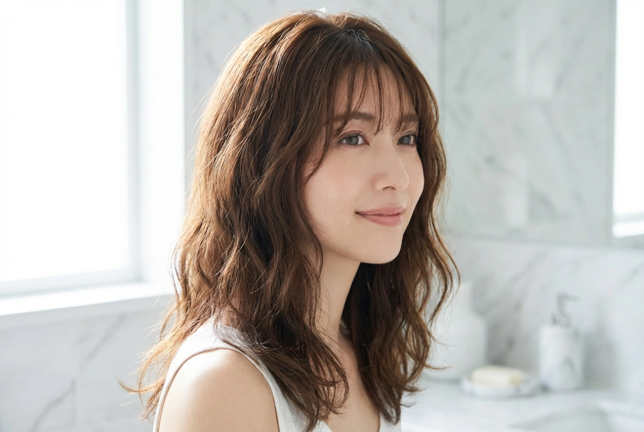 Coiffure pour visage fin : volume latéral, ondulations et franges douces