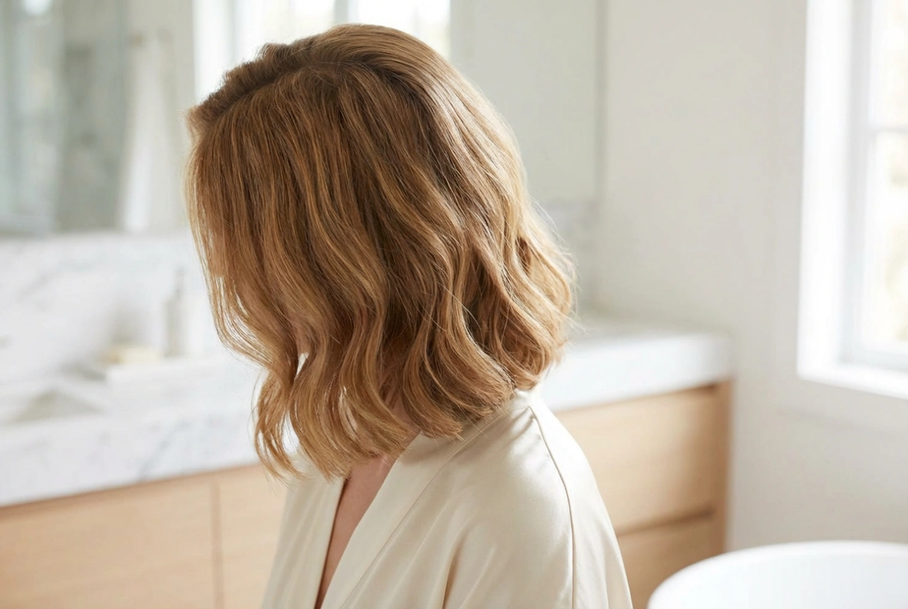 Coiffure long bob : volume aux racines, ondulations et finition lisse