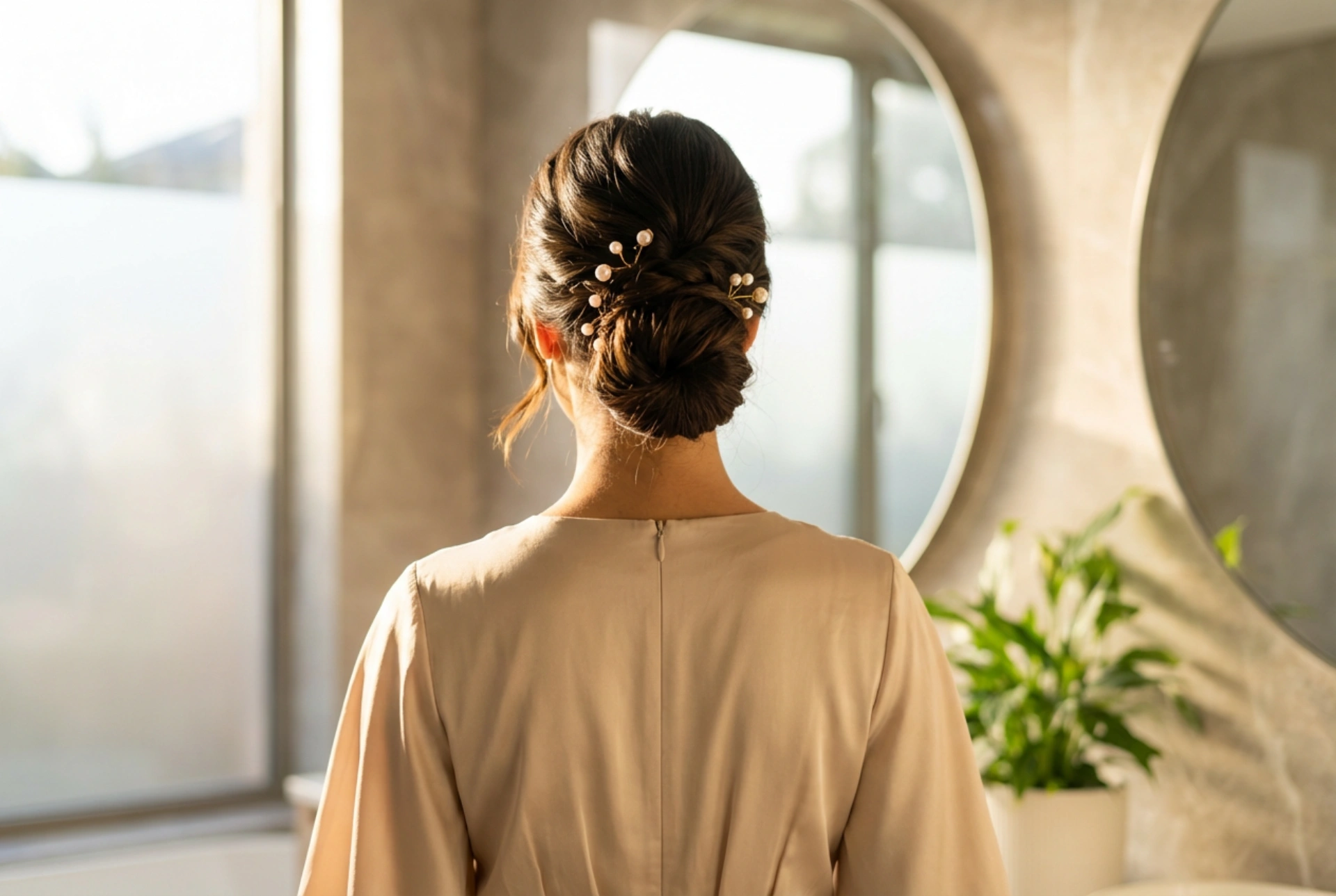 Coiffure pour une robe longue : proportions, hauteur du chignon et accessoires