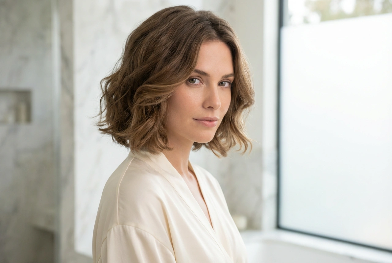 Coiffure pour visage allongé : volume sur les côtés et équilibre des longueurs