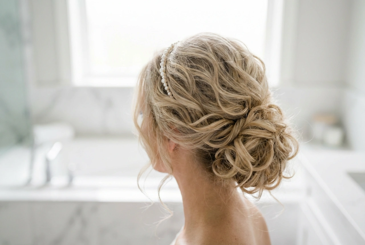 Coiffure d'ange : boucles, serre-tête et chignon délicat étape par étape