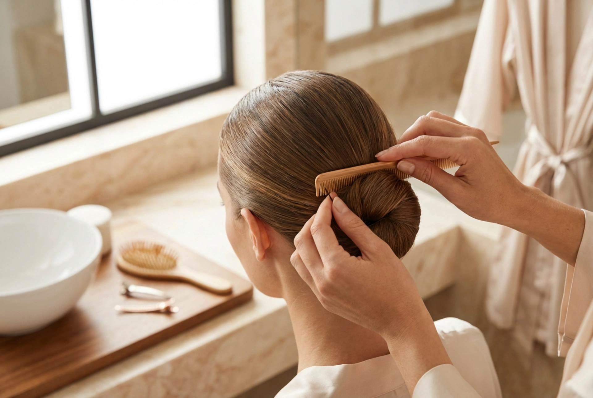 Répétition générale à la maison : coiffure pour un examen professionnel : technique et finition