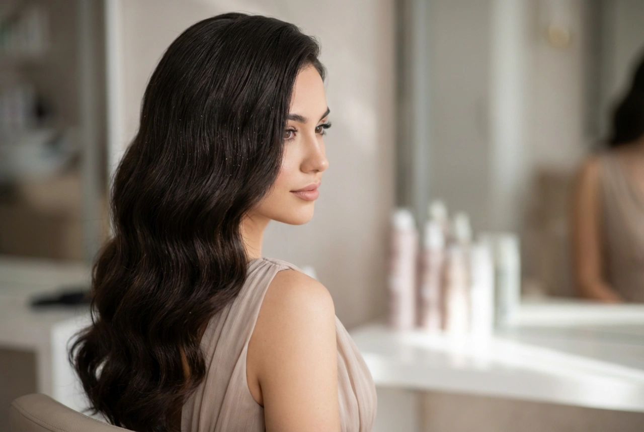 Coiffure de soirée pour cheveux longs : ondulations hollywoodiennes et chignons