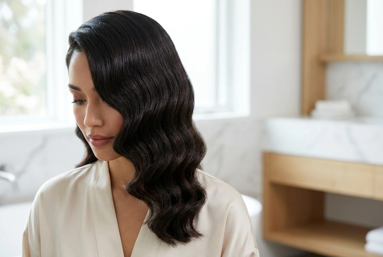 La coiffure des années 20 : les crans, la raie sur le côté et une finition brillante