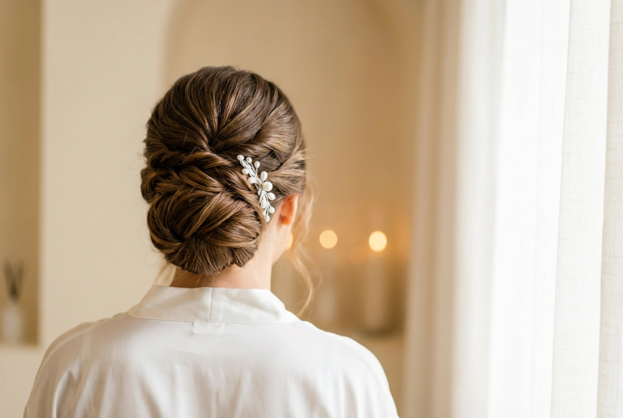 Coiffure pour cheveux longs pour un mariage : un chignon élégant étape par étape