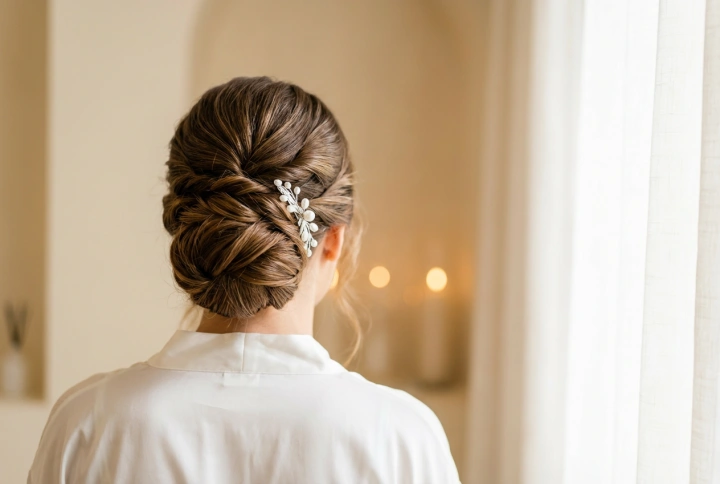 Coiffure pour cheveux longs pour un mariage : un chignon élégant étape par étape