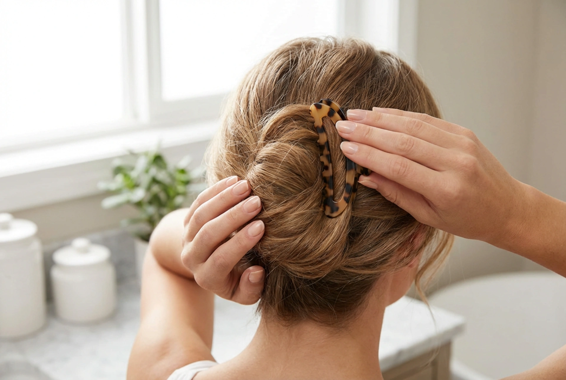 Coiffures rapides avec accessoires : le chignon avec pince à cheveux en 3 étapes