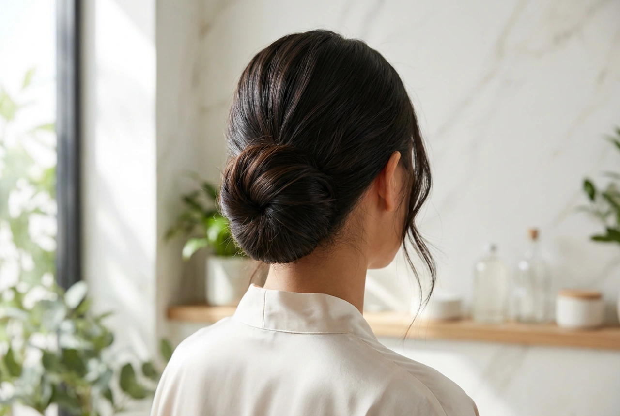 Coiffures avec chignon : lisse, flou et banane, réalisation et fixation