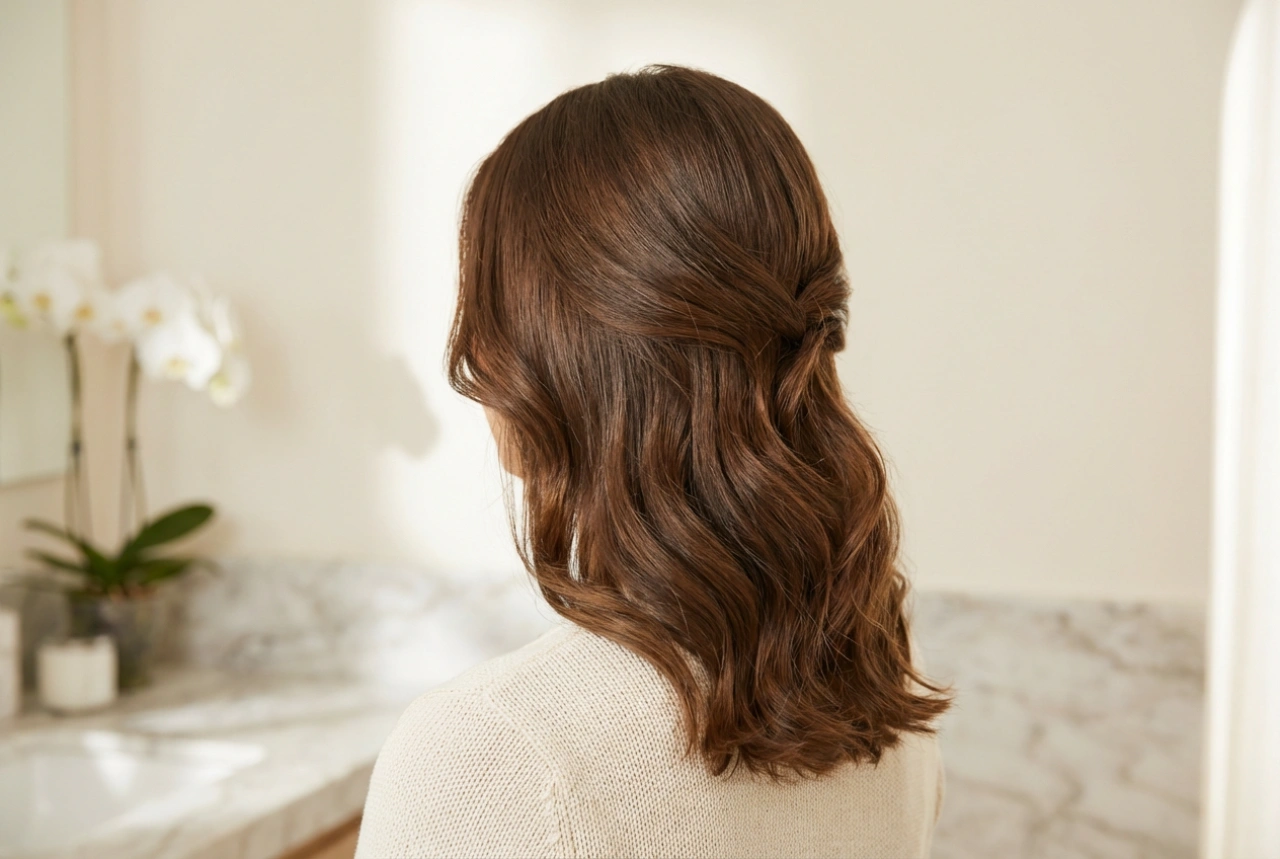 Pour le travail et la soirée : coiffure pour cheveux mi-longs étape par étape