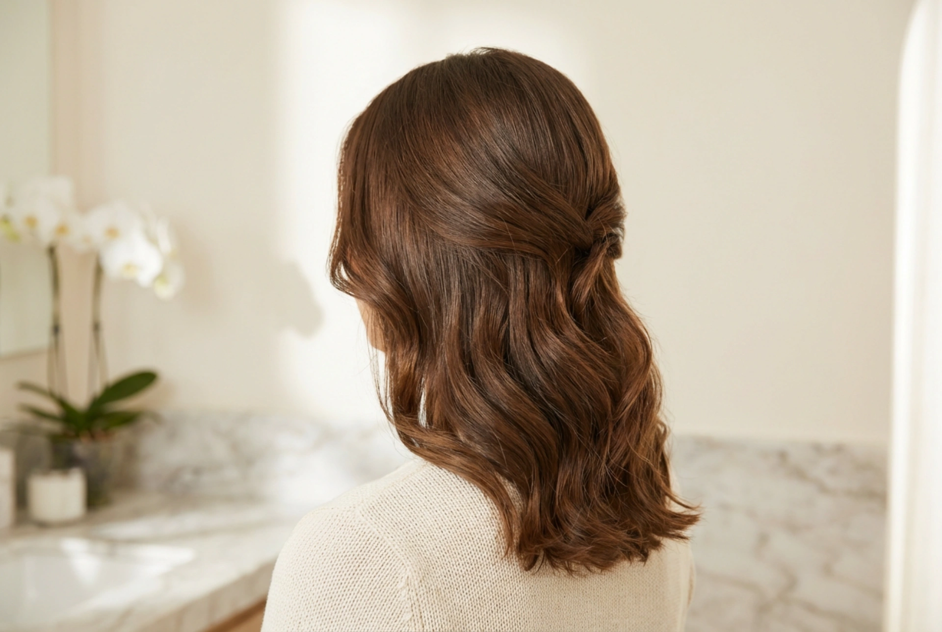 Pour le travail et la soirée : coiffure pour cheveux mi-longs étape par étape