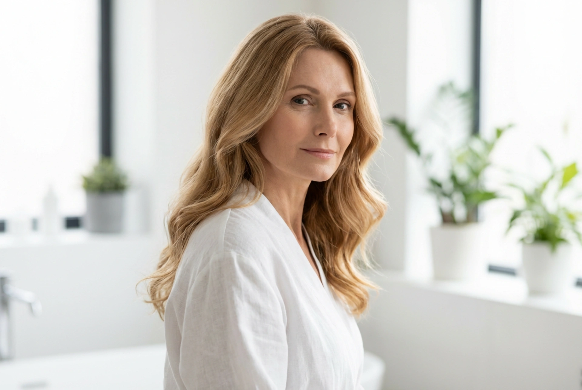 Coiffures pour femmes mûres : des cheveux longs avec forme et légèreté