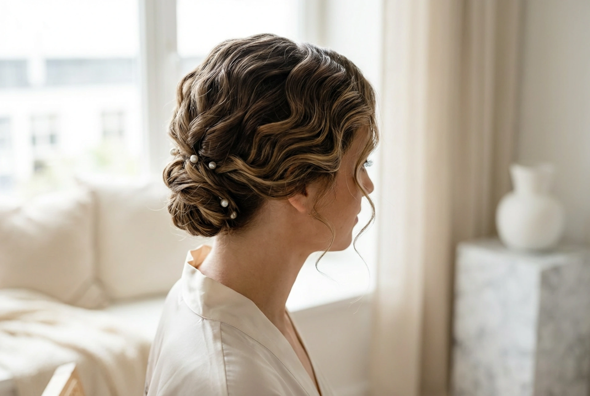 Coiffure courte pour un mariage : chignons rapides et ondulations durables