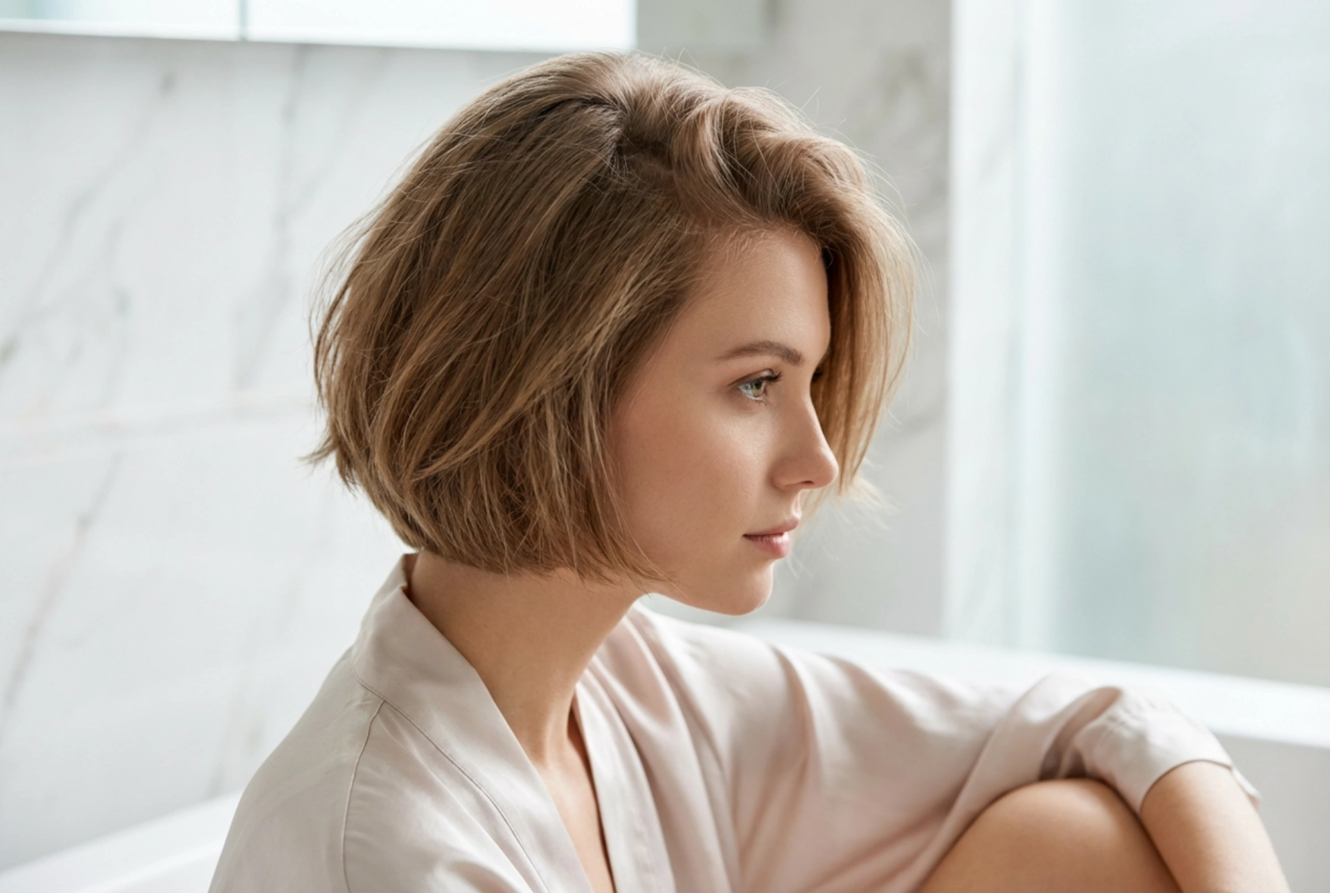 Carré court et cheveux fins : volume aux racines et texture légère