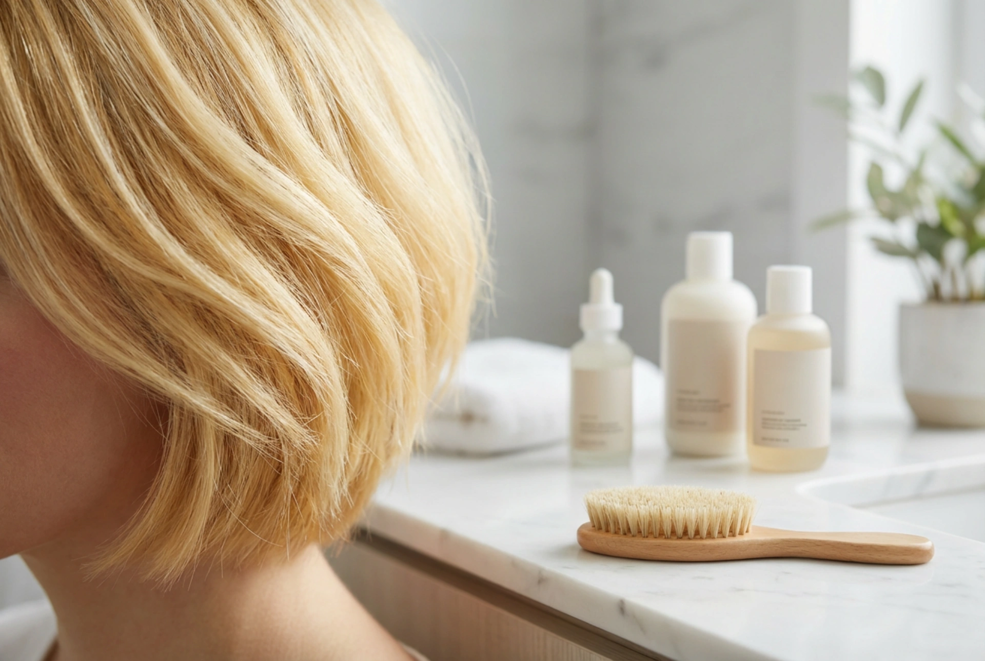 Cheveux courts blond femme : entretien de la couleur et coiffage rapide