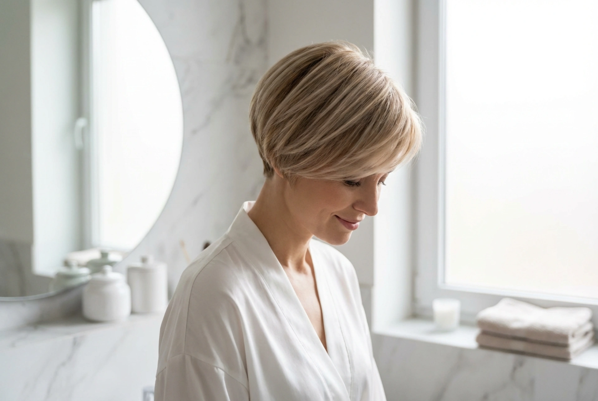 La coupe au bol courte pour femme : douceur, mouvement et volume