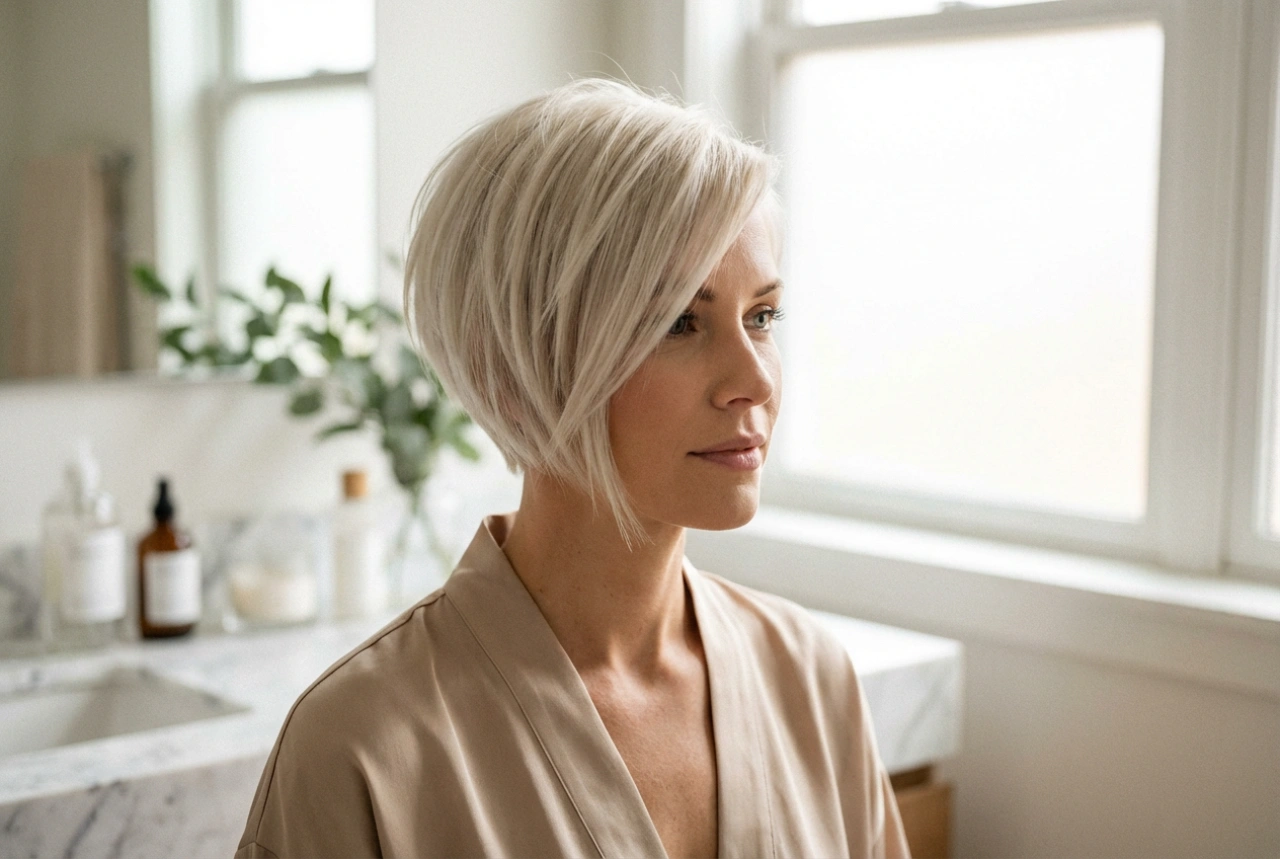 Coupes courtes asymétriques : comment les coiffer pour harmoniser les proportions