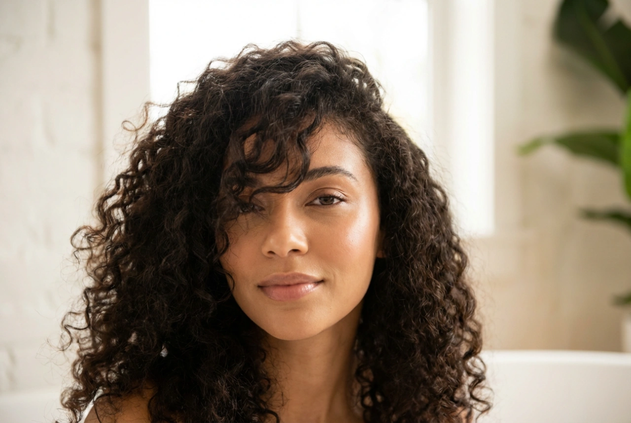 Cheveux bouclés avec frange sur le côté : techniques de coupe et de coiffage