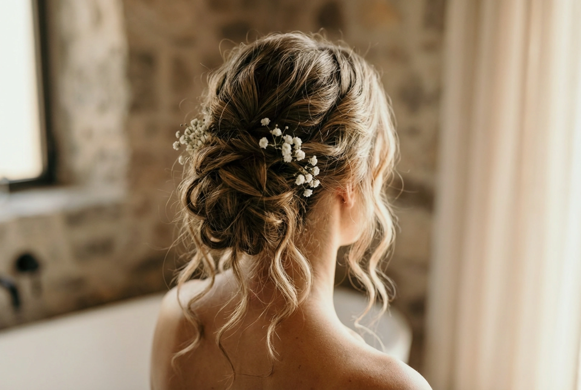 Coiffure de mariage décontractée : chignons romantiques et ondulations souples