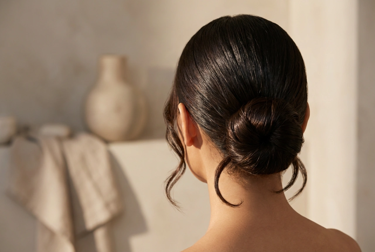 Coiffures de soirée : chignon banane lisse, chignon bas et ondulations glamour