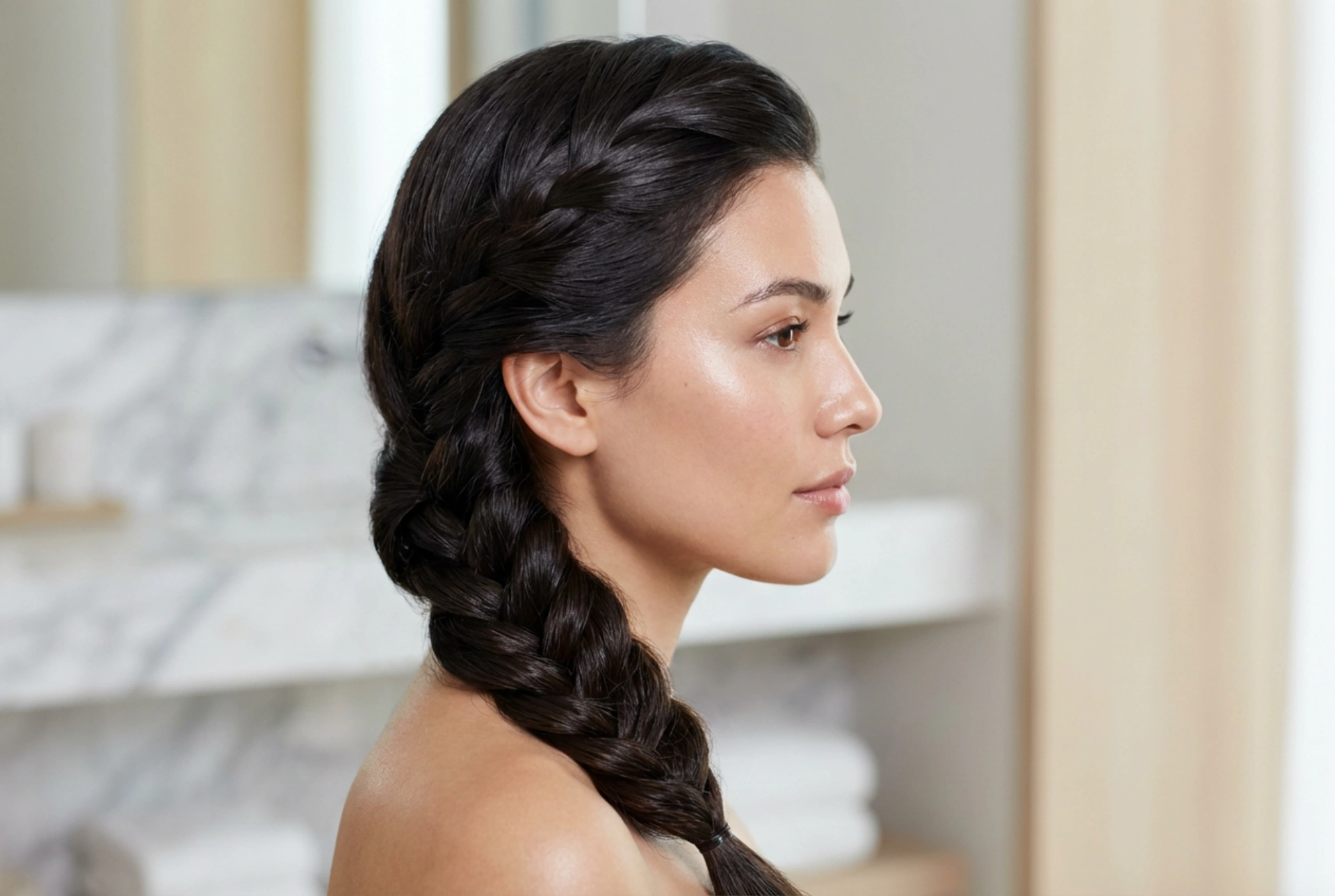 Coiffures avec tresse sur le côté : comment tresser et fixer pour que ça tienne toute la nuit