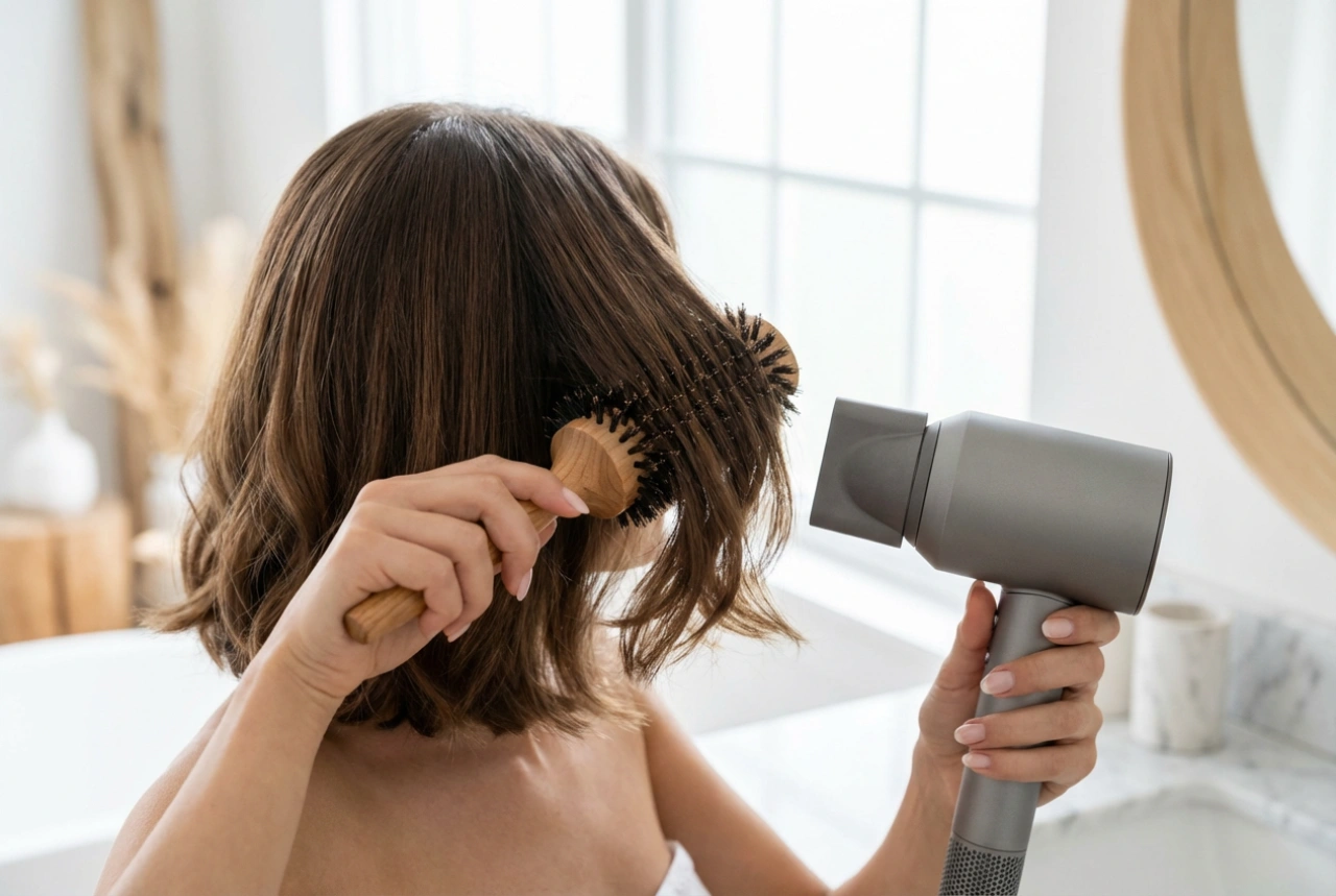 Coiffure bob : séchage à la brosse, lissage et ondulations pas à pas