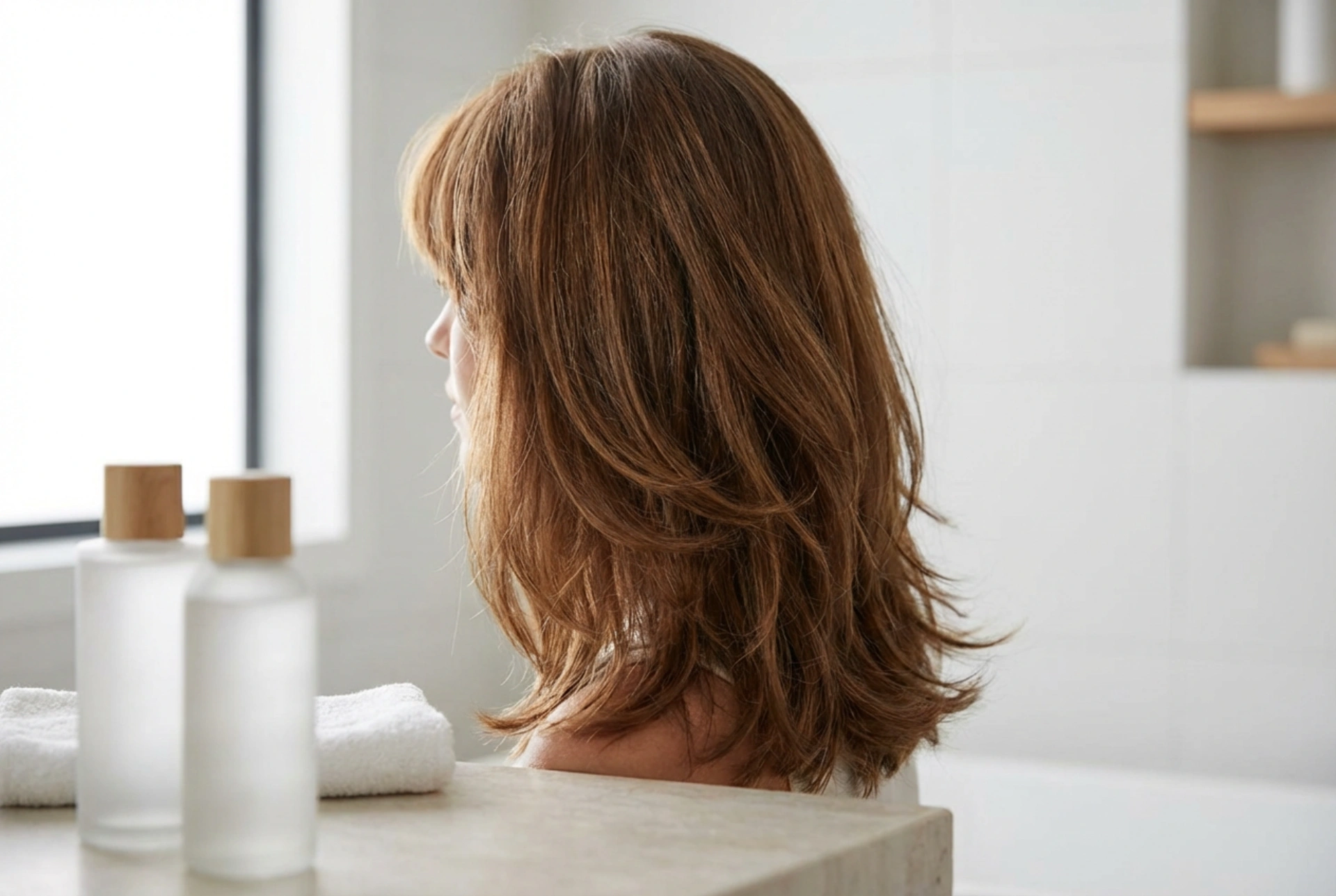 Cheveux dégradés aux épaules avec frange : coiffage, volume, et astuces