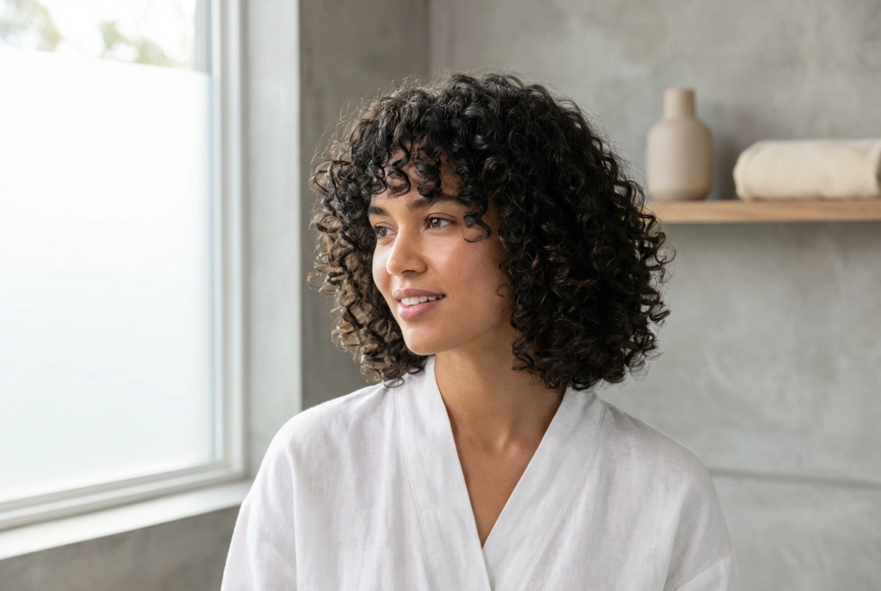 Coupe bob sur cheveux bouclés : définition des boucles et volume léger
