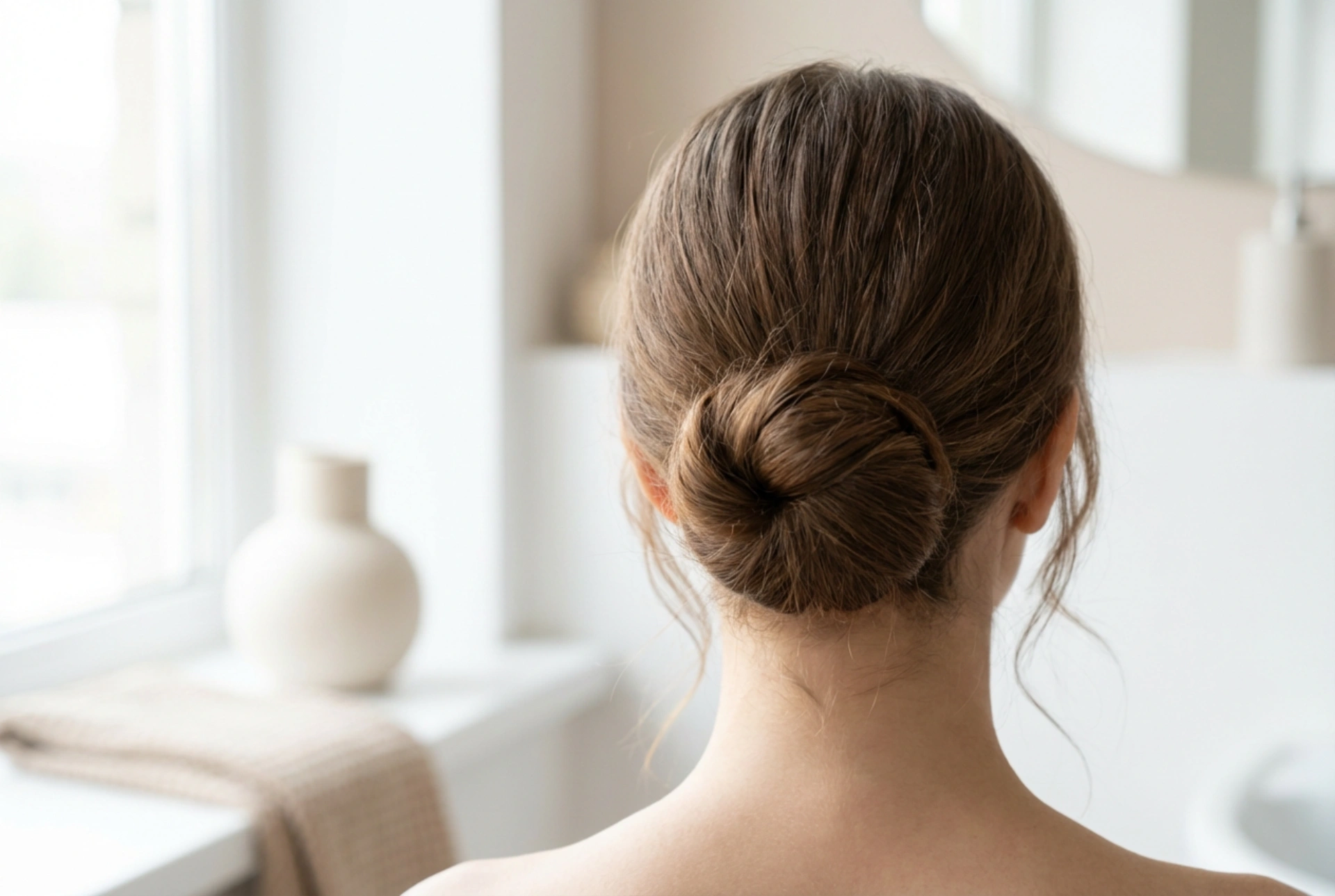 Chignon étape par étape : lisse, décoiffé et bas