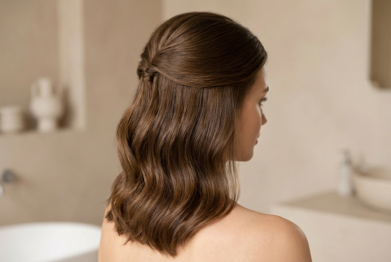 Coiffures pour cheveux mi-longs : lissage, ondulations et demi-attaches