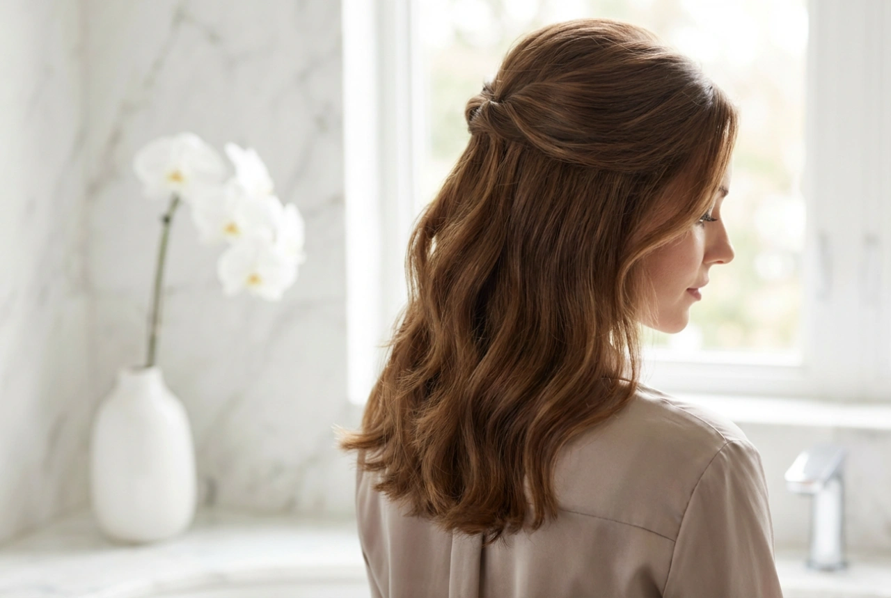 Coiffures pour cheveux mi-longs : ondulations, lissage et demi-chignons