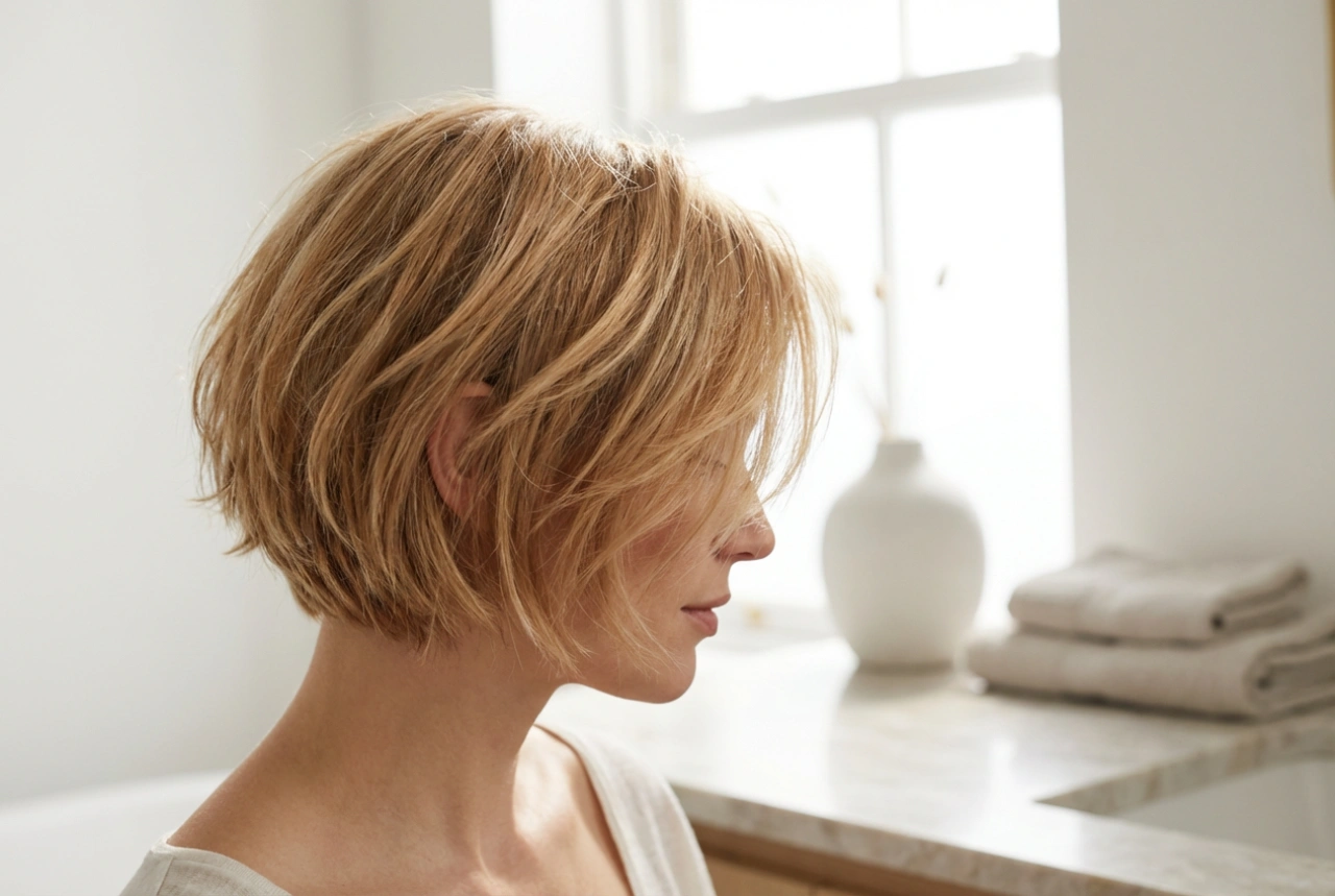 Cheveux courts dégradés : des couches légères et du volume sans crêpage