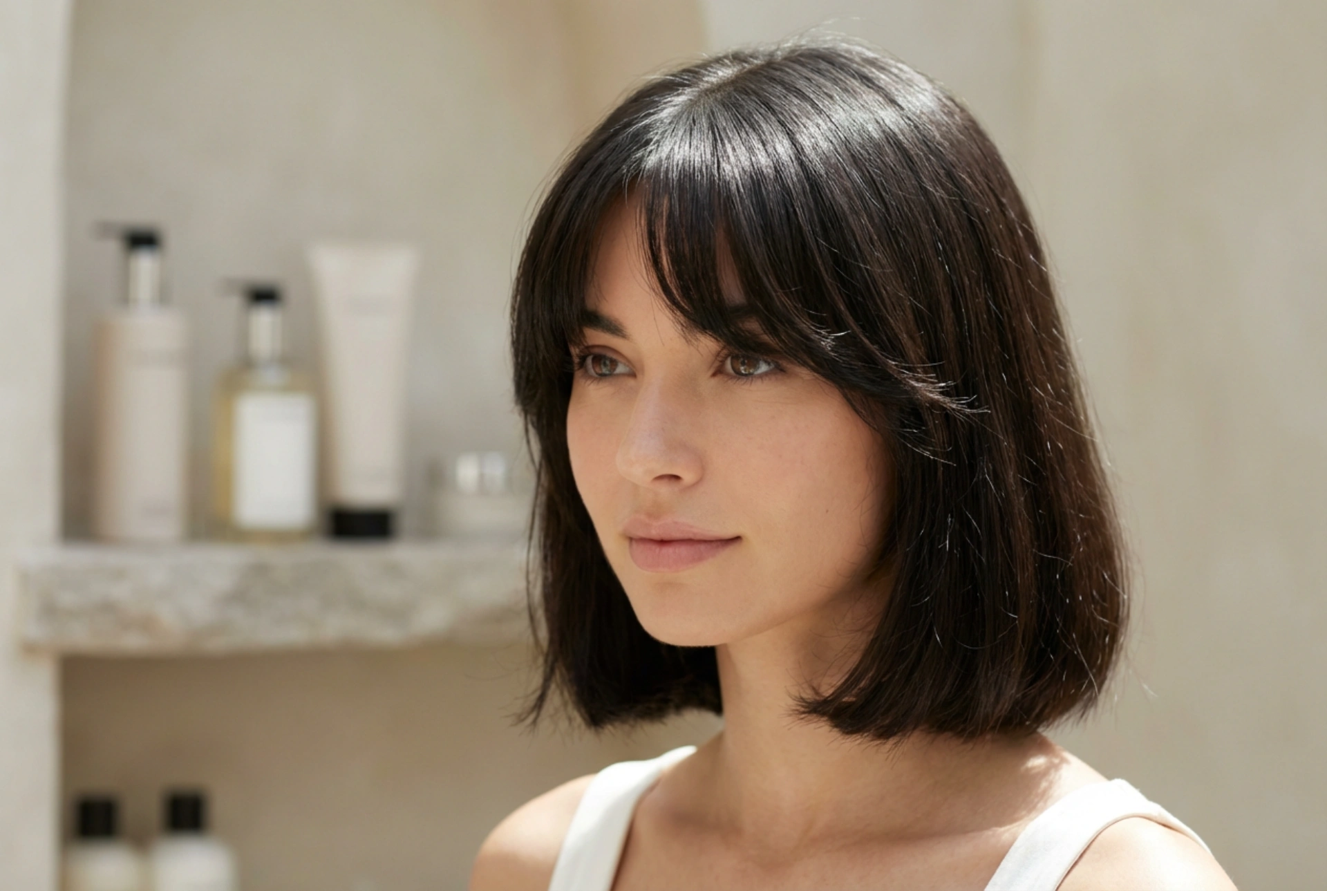 Frange rideau sur cheveux courts : coupe, coiffage et entretien