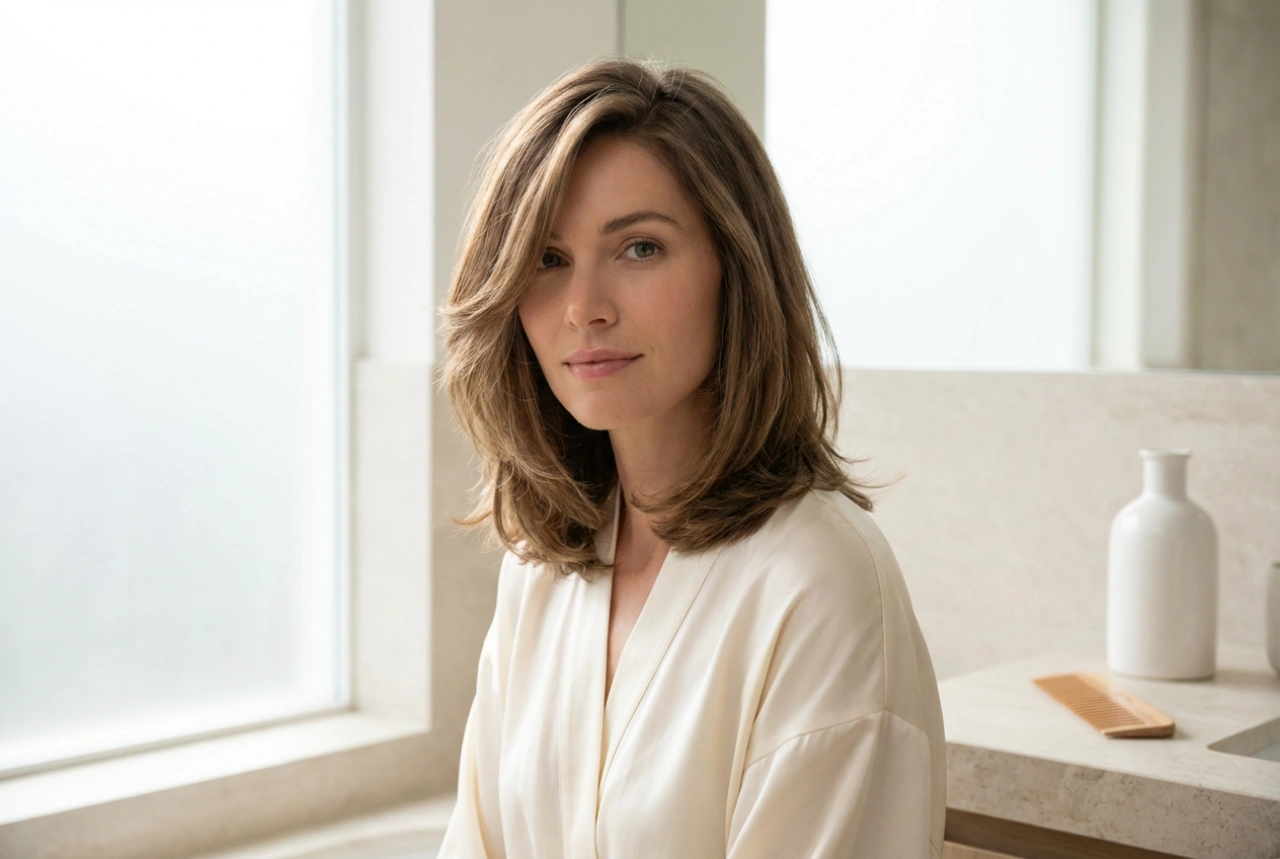 Coiffure pour visage rond : longueurs, raie et volume