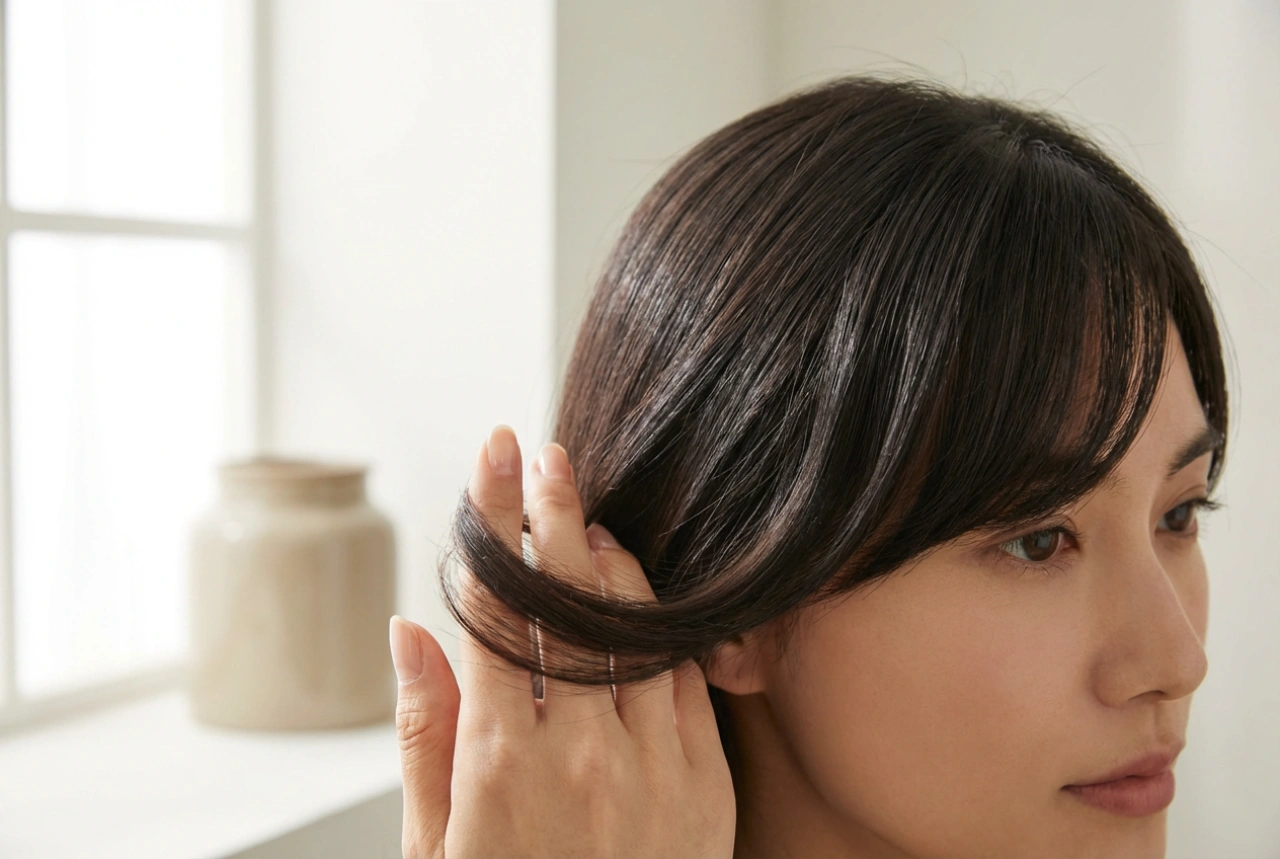 La frange sur le côté pour femme : séchage à la brosse et astuces de coiffage