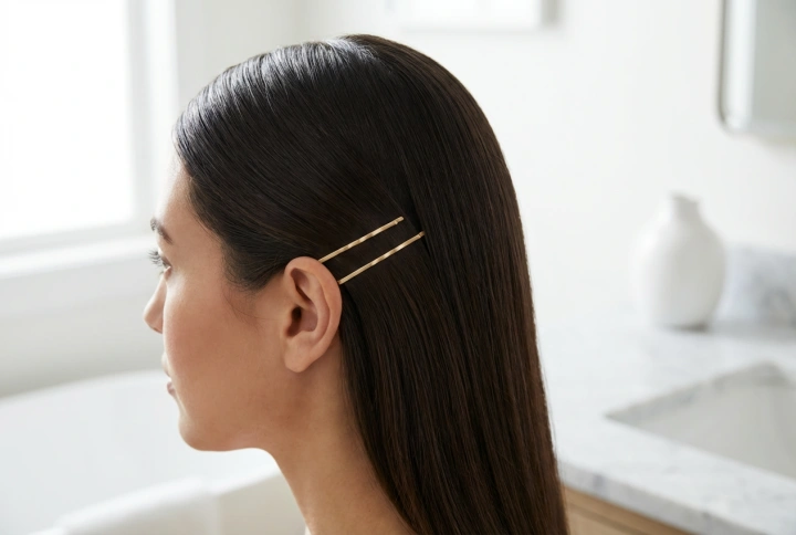 Coiffure femme derrière l'oreille : un coiffage élégant avec des épingles et du gel