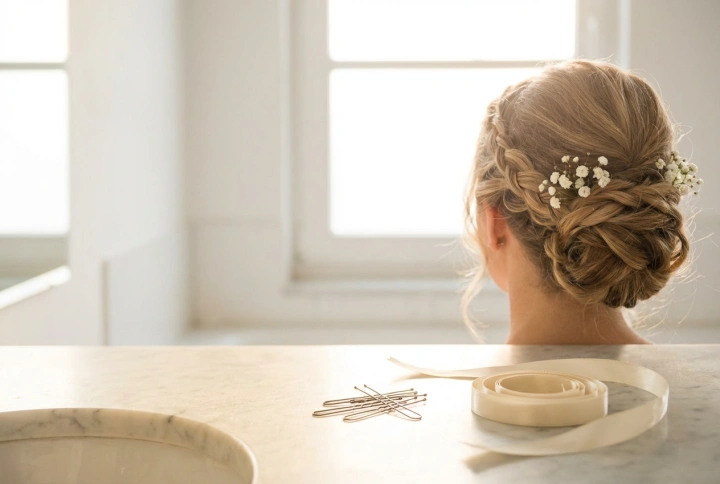 Coiffure de mariée à la maison : préparation, chignon et tenue
