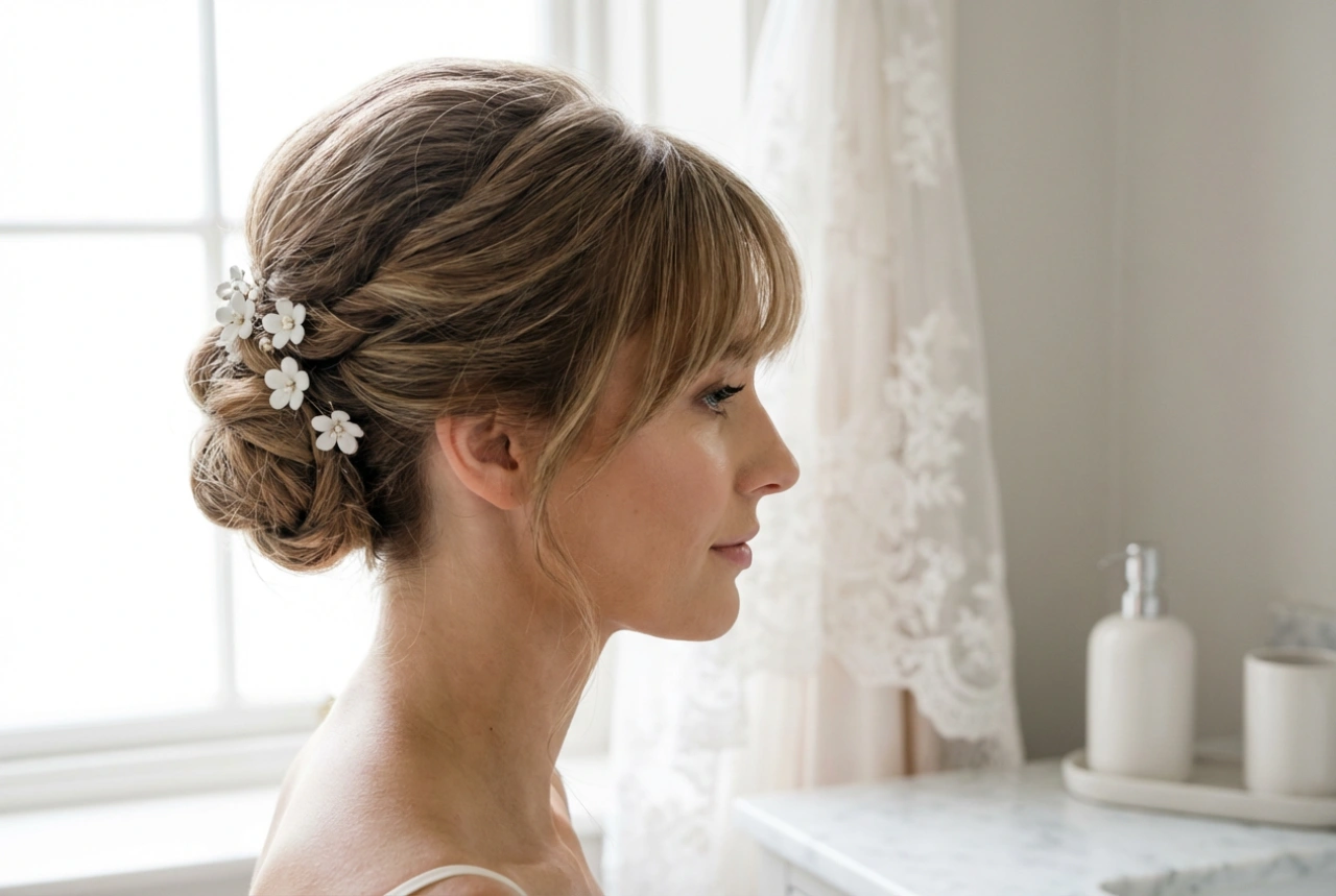 Coiffure de mariée avec frange : comment la coiffer et équilibrer les proportions
