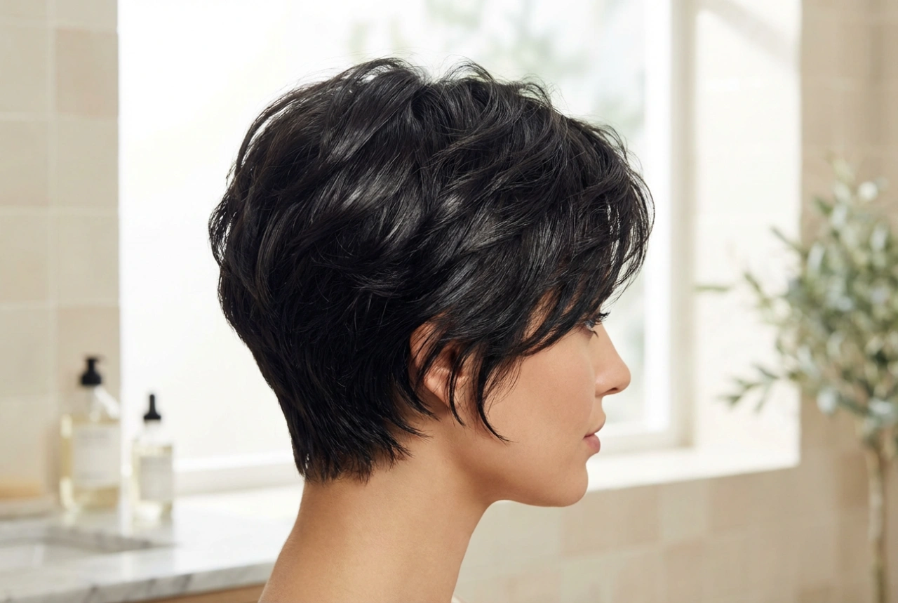 Coiffure de soirée : cheveux courts, texture, volume et brillance
